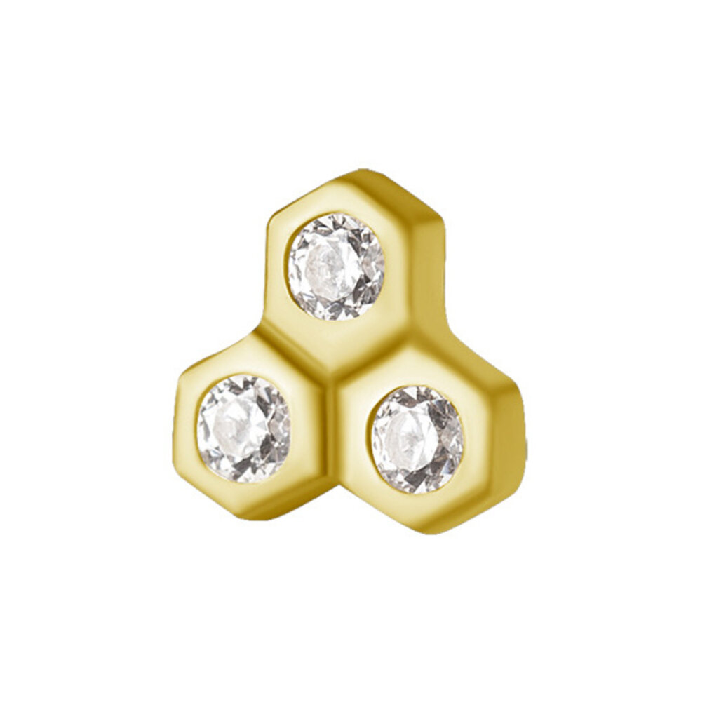 Tijdloze Elegantie: 18 Karaats Oorpiercing Trinity met Premium Zirkonia