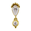 Radiant Elegance: 18 Karat Gold Ear Piercing with Zirconia