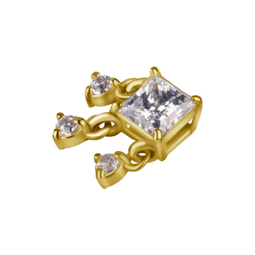 Betoverende Elegantie: 18 Karaats Goud Oorpiercing met Zirkonia