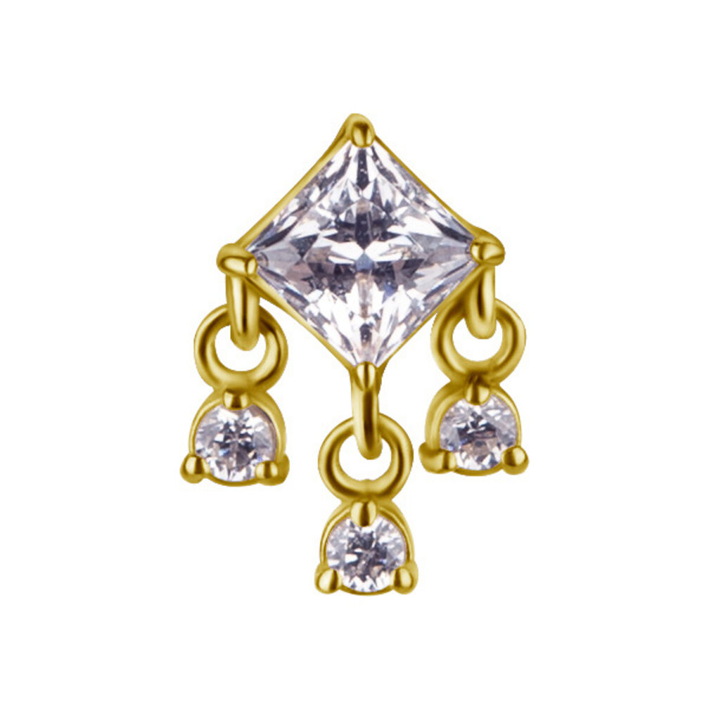 Betoverende Elegantie: 18 Karaats Goud Oorpiercing met Zirkonia