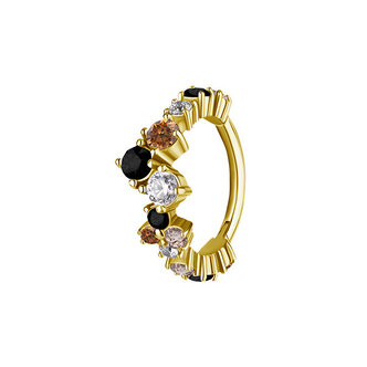 Piercings Works Radiant Colors: Ear Piercing Ring with Zirconia