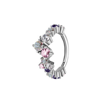 Piercings Works Radiant Colors: Ear Piercing Ring with Zirconia