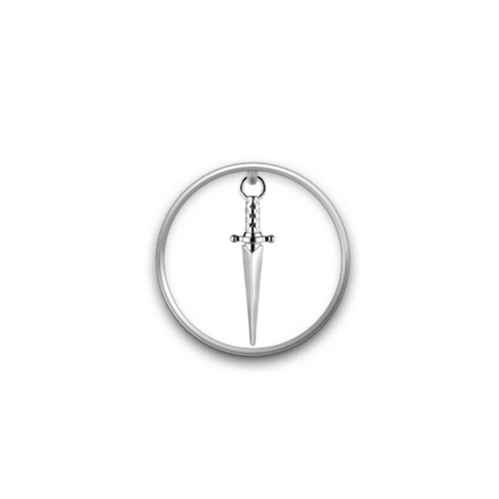 Elegante Krijger: Zwaardvormige Segment Ring Hanger