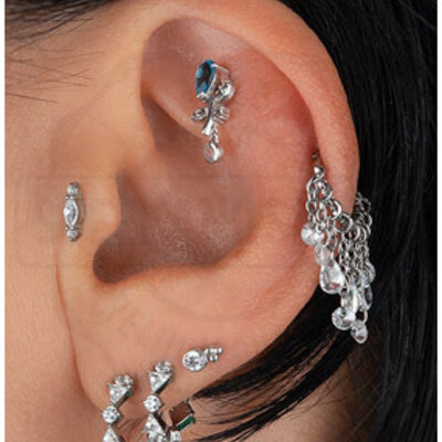 Dochais 13 paar 14K goud zilver oorbellenset voor vrouwen hypoallergeen 316L chirurgisch staal nop hoepel platte rug kraakbeen oorbellen voor meerdere piercings sierlijke Huggie sieraden, Small