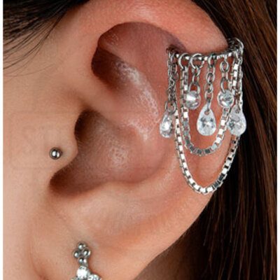 VF VFUN 16G Piercing Anneaux Nez Septum Tragus Cristal Boule Lèvre Labret Oreille Cartilage