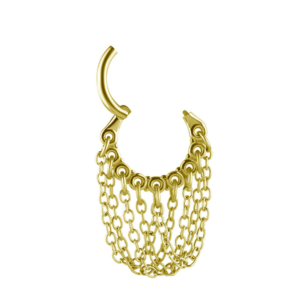 Beautiful Helix Piercing with Hanging Chains