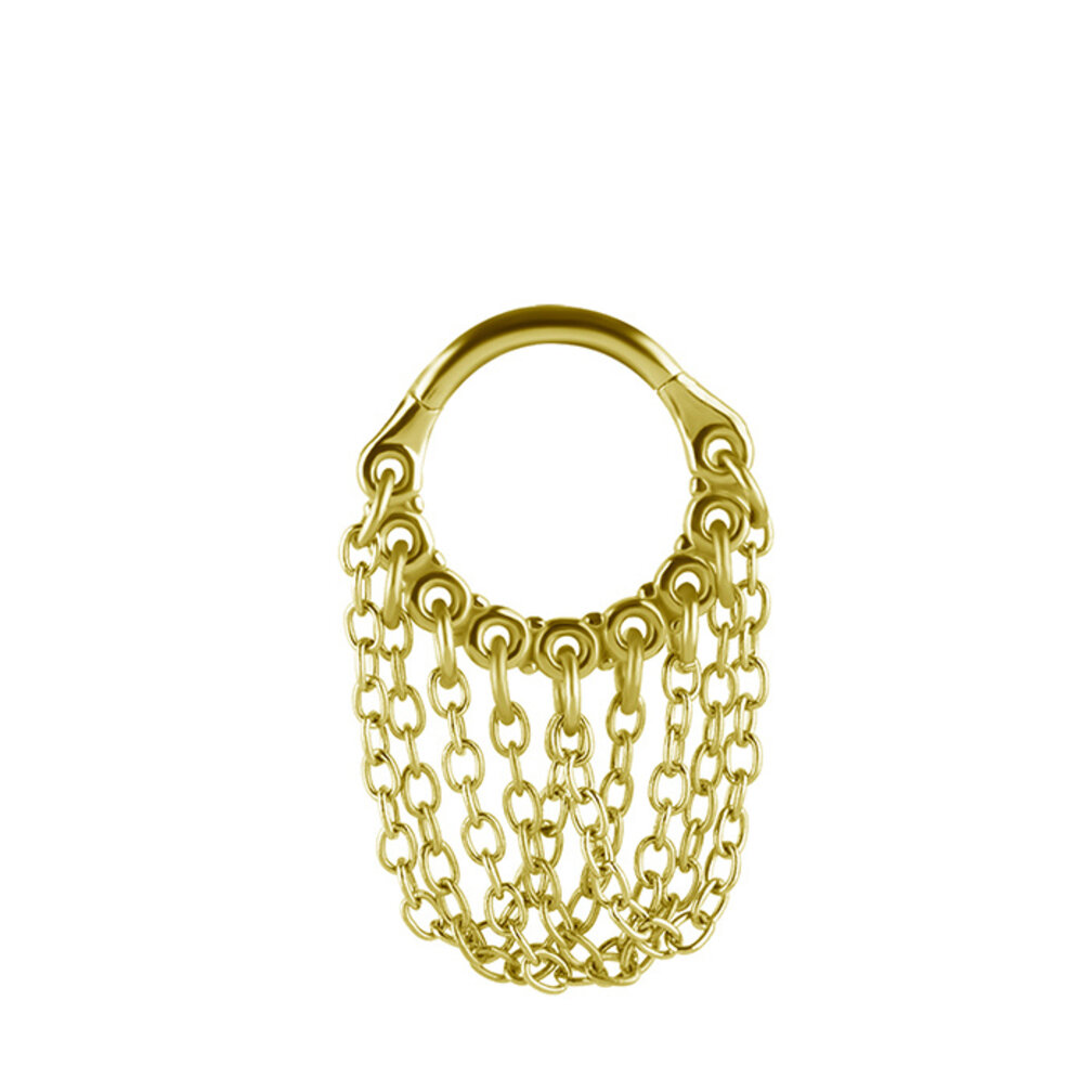 Beautiful Helix Piercing with Hanging Chains