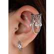Helix Piercing with Zirconia Teardrop Crystals and Chains