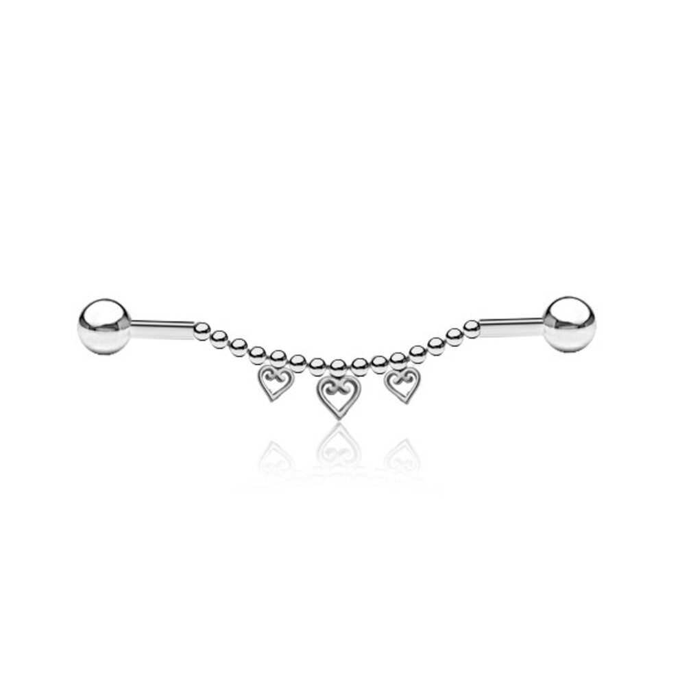 Ultimate Industrial Piercing Chic - Trio of Hearts
