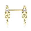 Enchanting Nipple Barbell - White Pearls