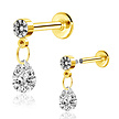 Timeless Beauty - Ear Piercing with Round and Tear-Shaped Zirconia