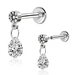 Timeless Beauty - Ear Piercing with Round and Tear-Shaped Zirconia