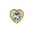 18 Karat Gold Heart-Shaped Ear Piercing Set with Premium Zirconia