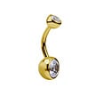 18 Karat Gold Belly Piercing - Premium Zirconia