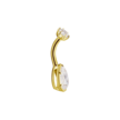 18 Karaat Goud Navelpiercing - Premium Zirconia Teardrop