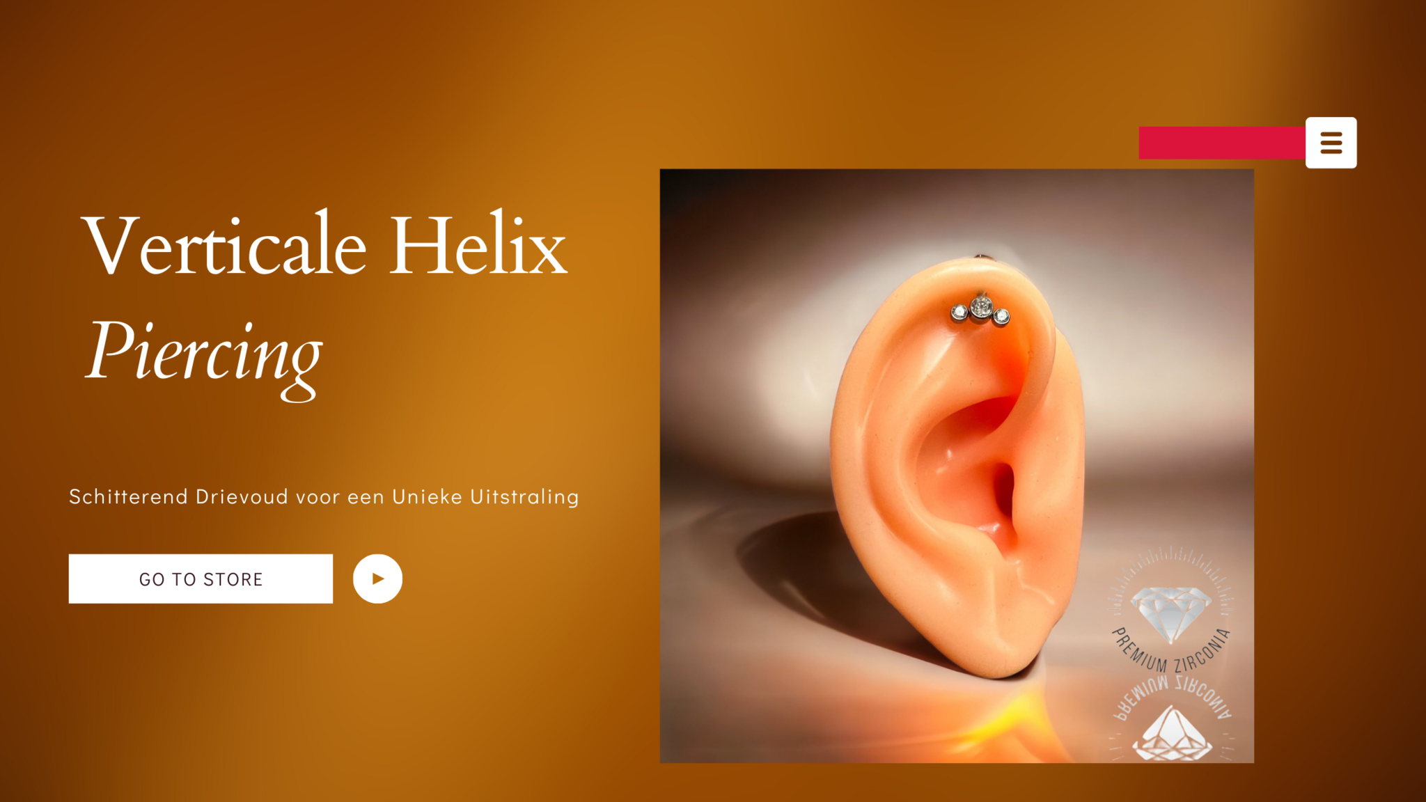 Verticale Helix Piercing: Schitterend Drievoud voor een Unieke Uitstraling