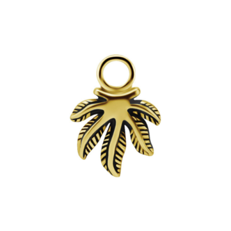 Piercings Works Segment Ring Charm - Weed Leaf