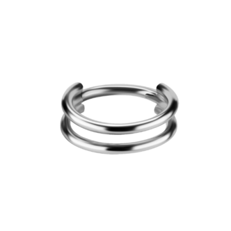 Piercings Works Subtiele Elegantie: Titanium Dubbele Ring voor Conch Piercing