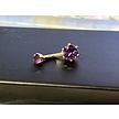 18 Karat Gold Navel Piercing with Alluring Amethyst