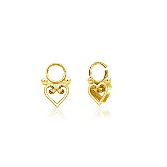 Piercings Works Open Ring Charm with Heart for Segment Ring