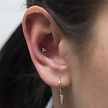18 Karat Gold Ear Piercing   -  Flower Premium Zirconia