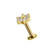 18 Karat Gold Flower Ear Piercing with Premium Zirconia Petals