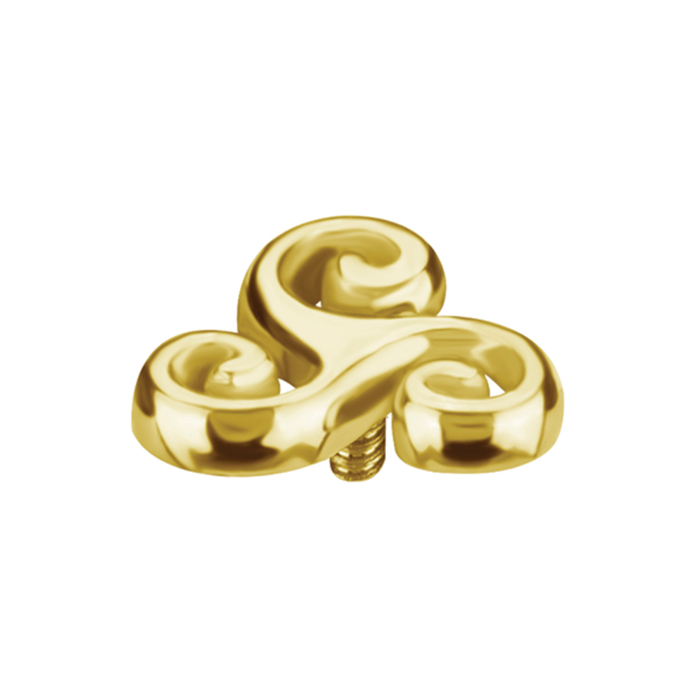 18 Karat Gold Celtic Water Symbol Ear Piercing