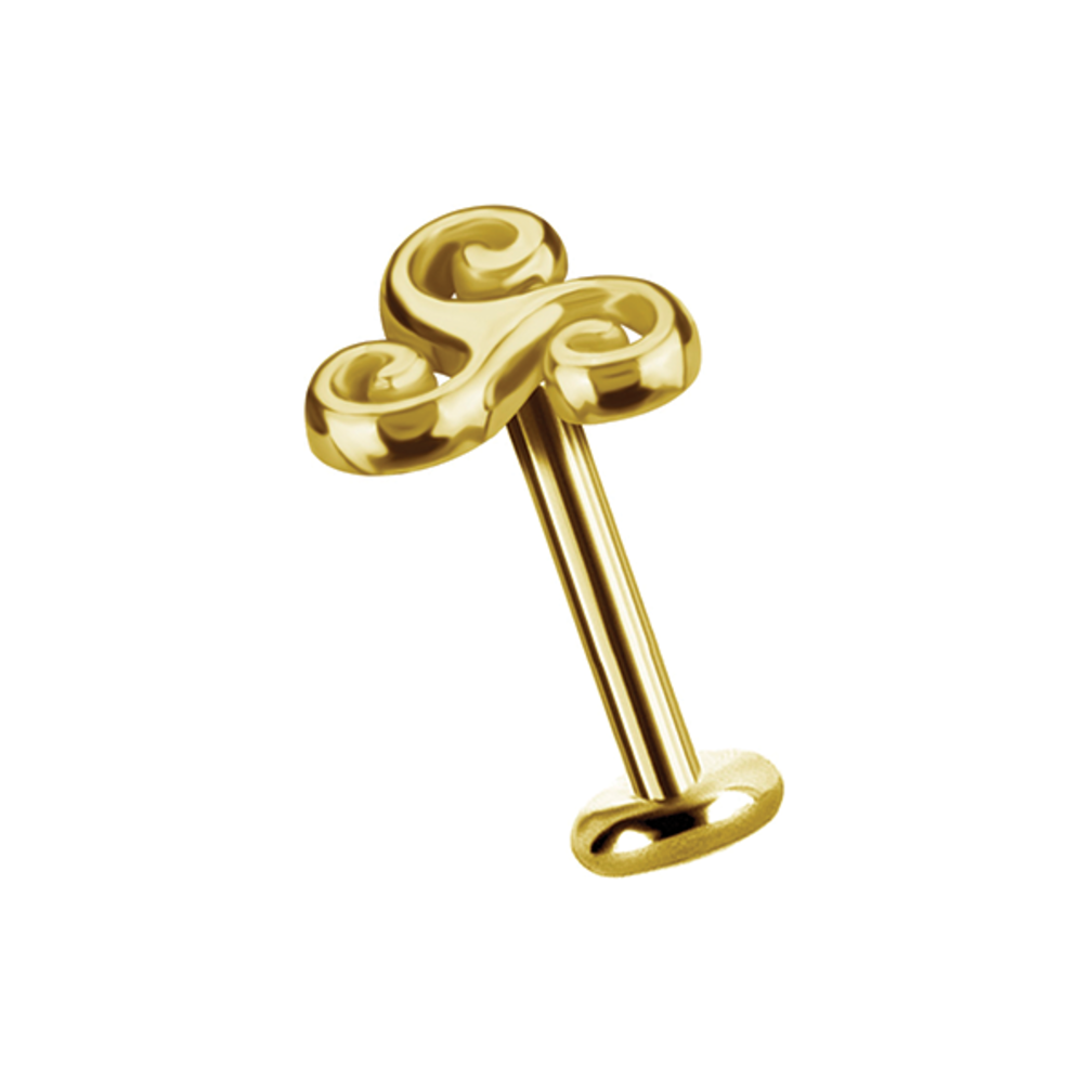 18 Karat Gold Celtic Water Symbol Ear Piercing