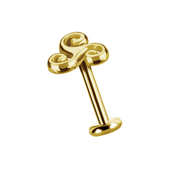 Piercings Works 18 Karaat Goud Oorpiercing met Keltisch Watersymbool