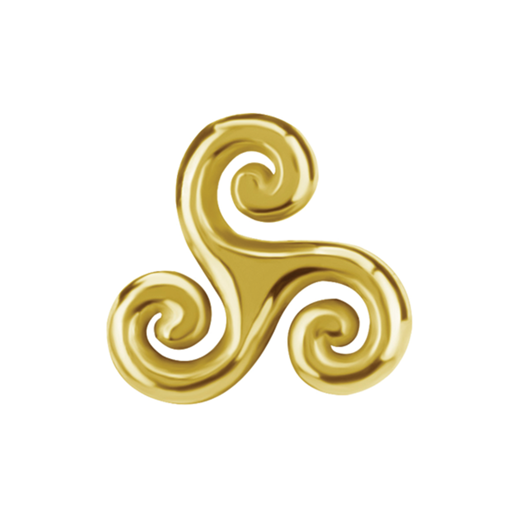 18 Karat Gold Celtic Water Symbol Ear Piercing
