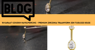 18 Karaat Gouden Navelpiercing - Premium Zirconia Traanvorm: Een Tijdloze Keuze