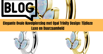 Elegante Ovale Navelpiercing met Opal Trinity Design: Tijdloze Luxe en Duurzaamheid