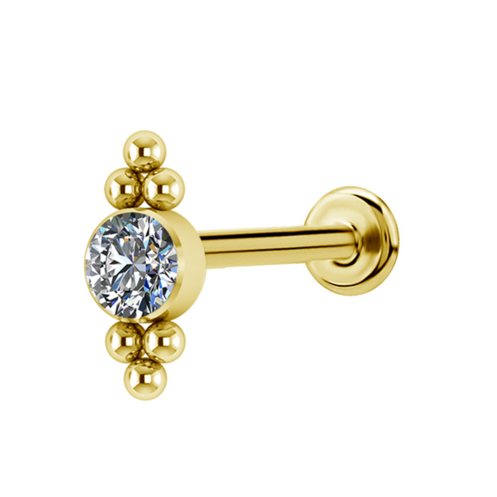 Vergulde Titanium Barbell - Premium Kristallen