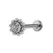 Gold Plated Titanium Barbell - Premium  Crystals