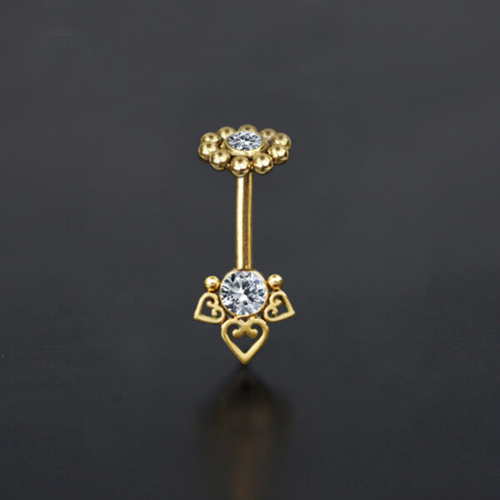 Verticale Helix Piercing met Zirkonia Bloemetje