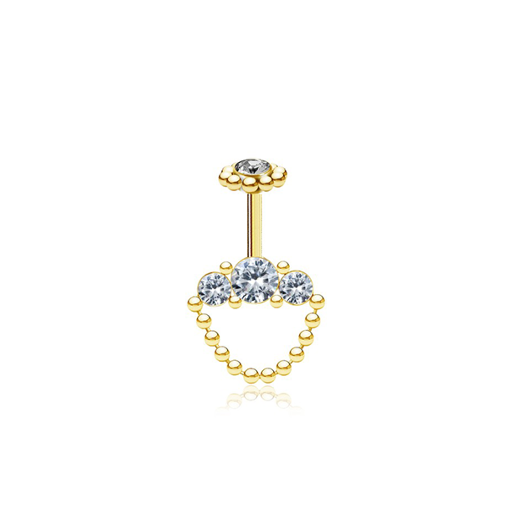 Vertical Helix Piercing with Zirconia and Beaded Design