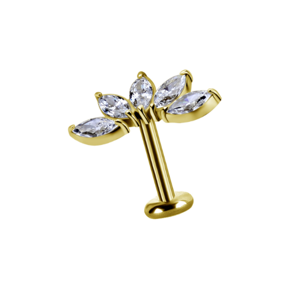 18K Gouden Oor Piercing  -  Premium Zirkonia