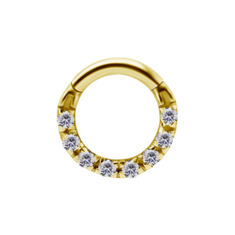 Piercings Works 18 Karaat Goud Septum/Daith Ring  -  Premium Zirkonia