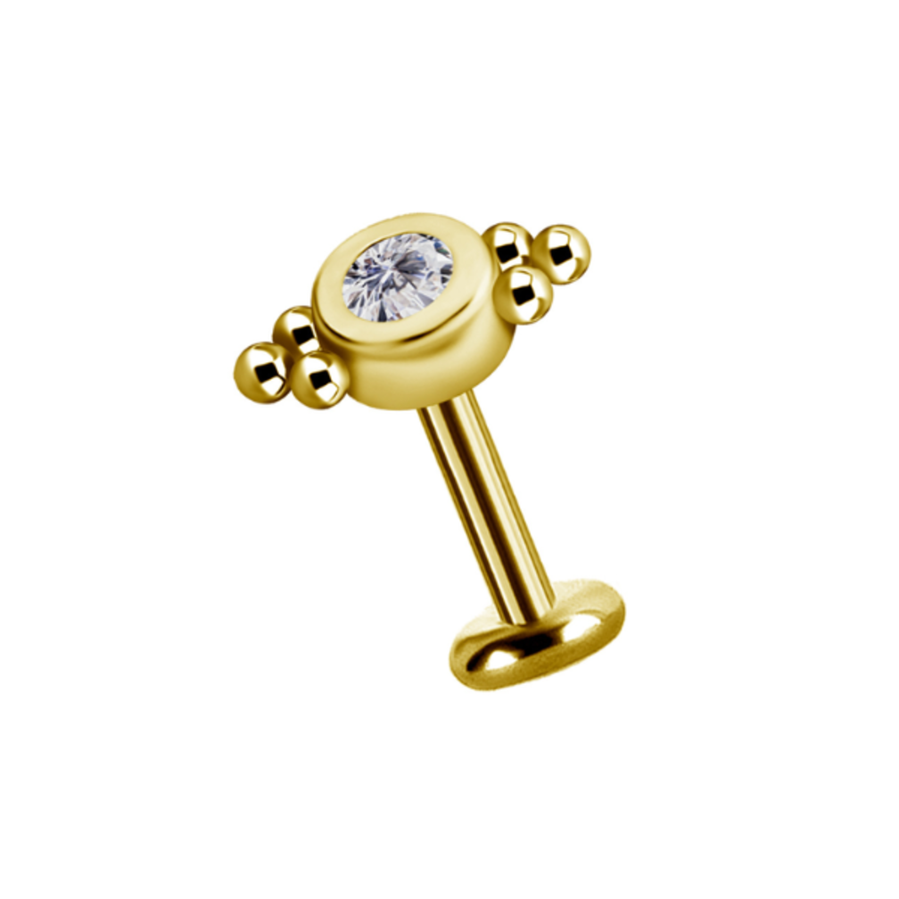 18 Karaat Goud Tragus Piercing - Premium Zirkonia