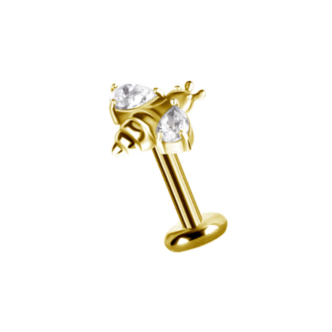 Piercings Works Moderne en Opvallende Barbell van Chirurgisch Staal - Met Bij Design, Perfect voor Tragus en andere Oorpiercings
