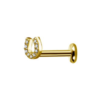 Piercings Works Chirurgisch Staal Barbell -   Premium Cubic Zirconia Hoefijzer
