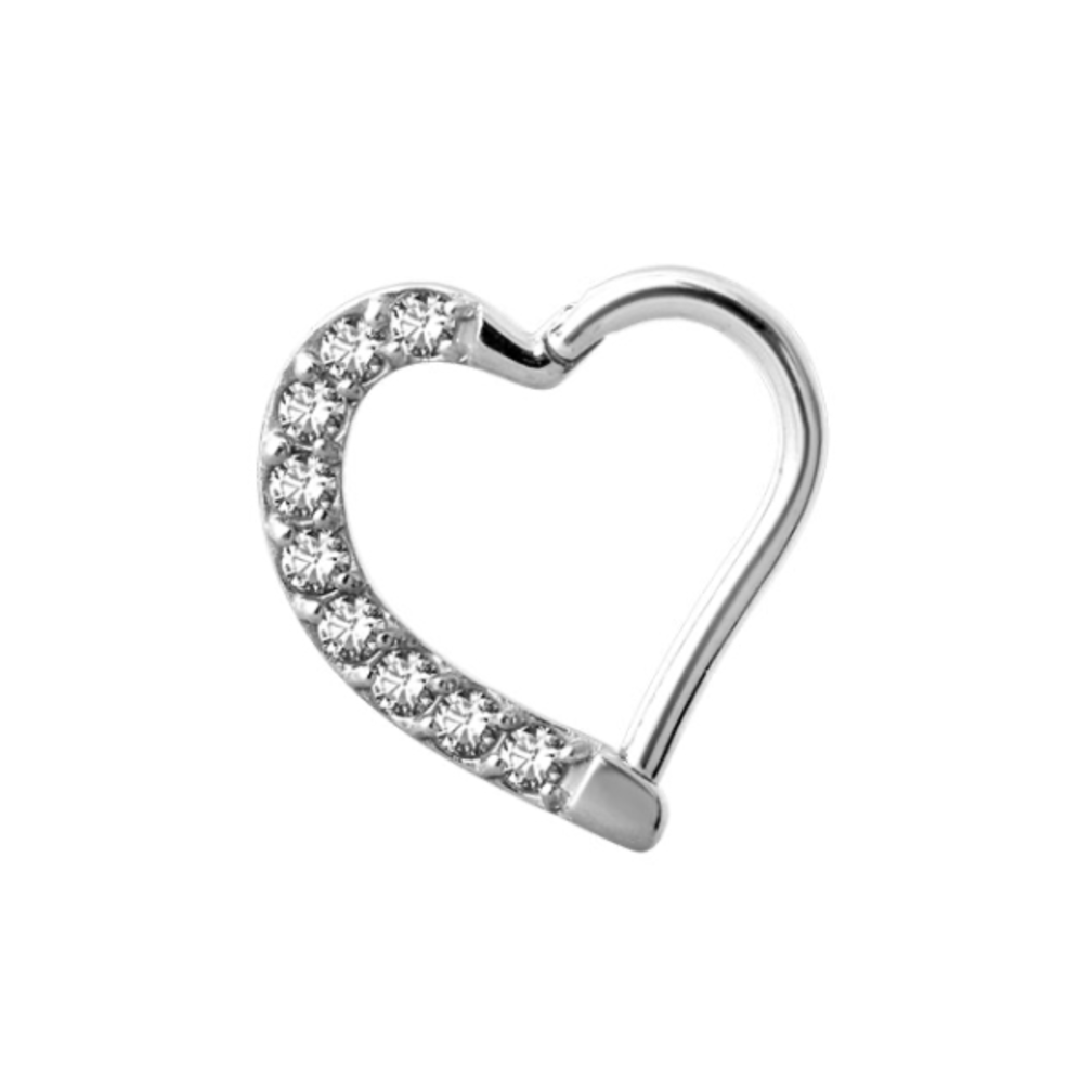 Piercing Ring -  Zirconia Heart