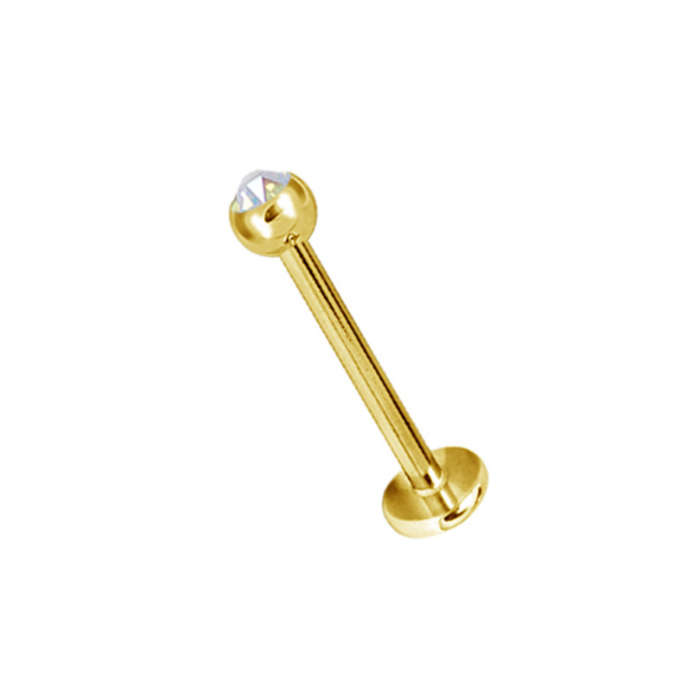 18K Gold Plated Labret Crystal