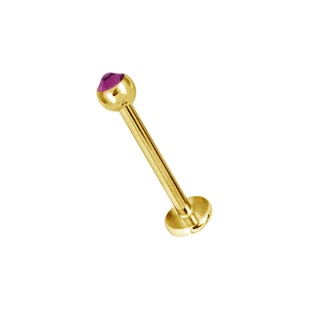 18K Gold Plated Labret Crystal