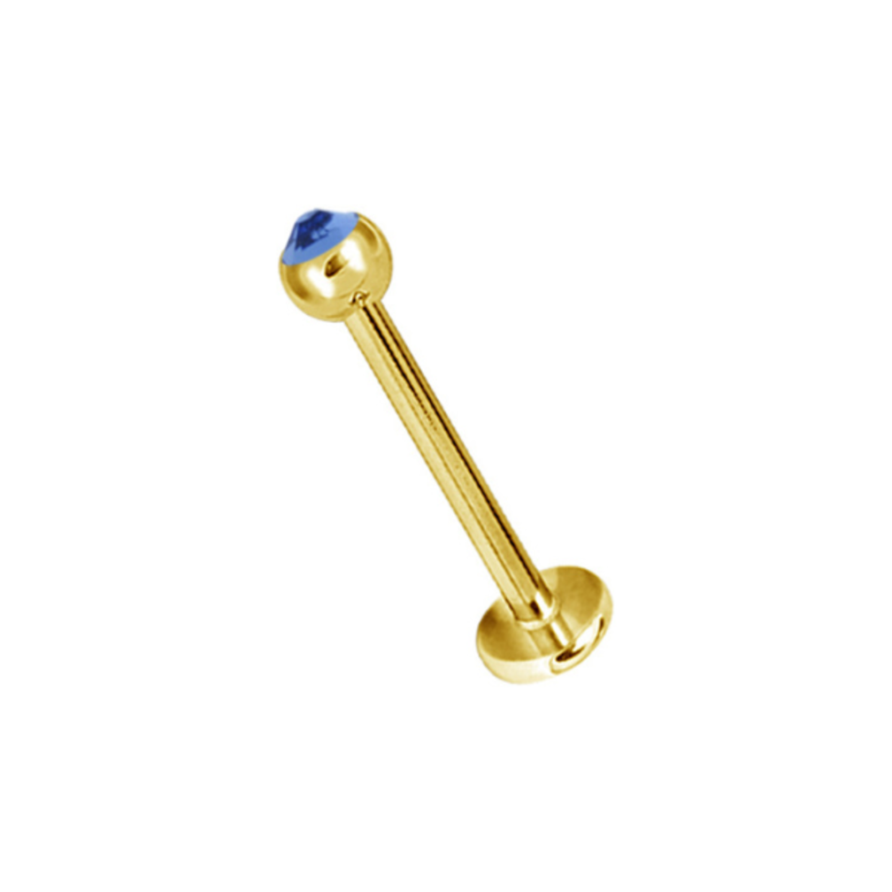 18K Gold Plated Labret Crystal