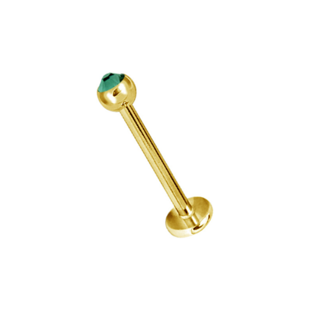 18K Gold Plated Labret Crystal