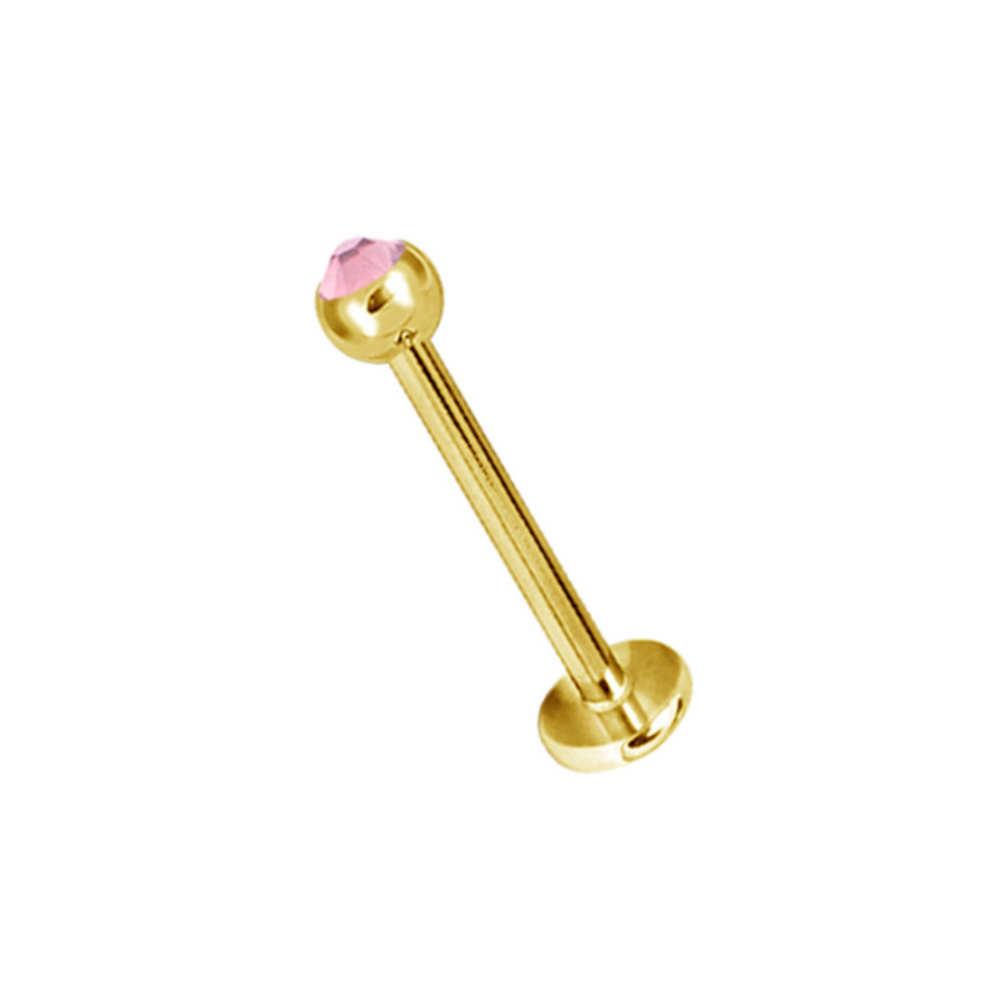 18K Gold Plated Labret Crystal