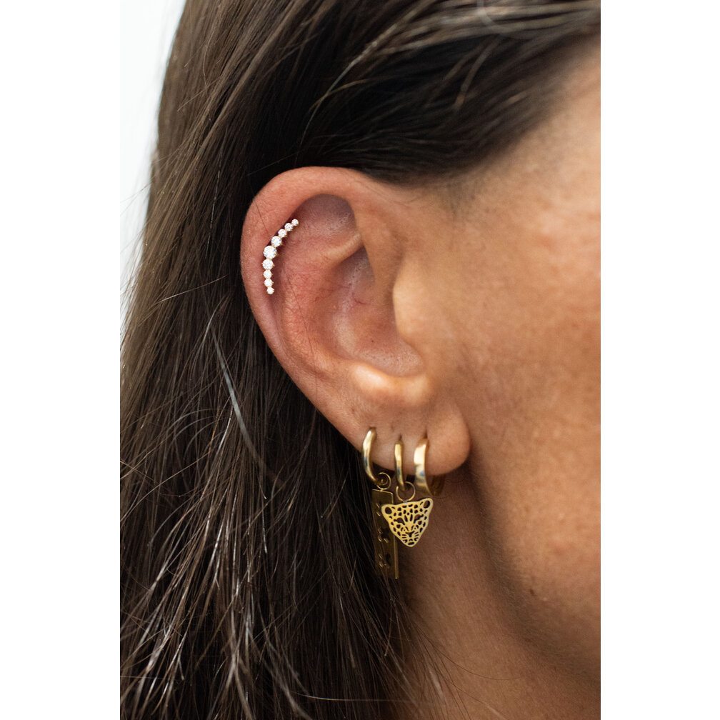 Elegant Titanium Helix / Tragus Piercing -  Crystals