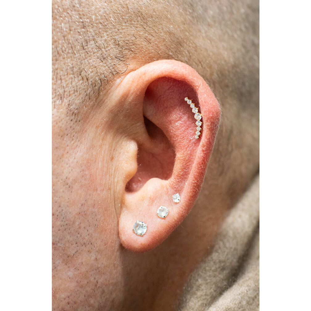 Elegant Titanium Helix / Tragus Piercing -  Crystals
