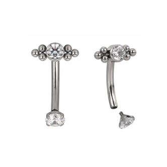 Piercings Works Elegant Titanium Rook Piercing with Crystals